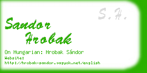 sandor hrobak business card